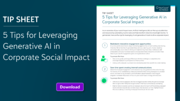 5 tips for leveraging generative AI in corporate social impact tip sheet banner